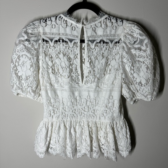 SAYLOR FERA White Women’s Lace Peplum Top Sz. S - Picture 7 of 12